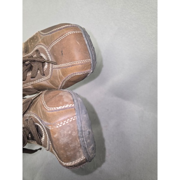 Perry Ellis America Perl Mens Brown Leather Casual Sneakers Size 10 - Picture 3 of 12